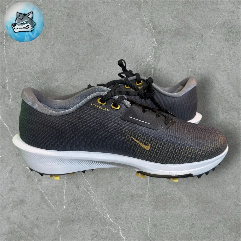 Nike Air Zoom Infinity Tour 2 Golf Shoes Gray Gold Men's Size 9 WIDE FD0218-003